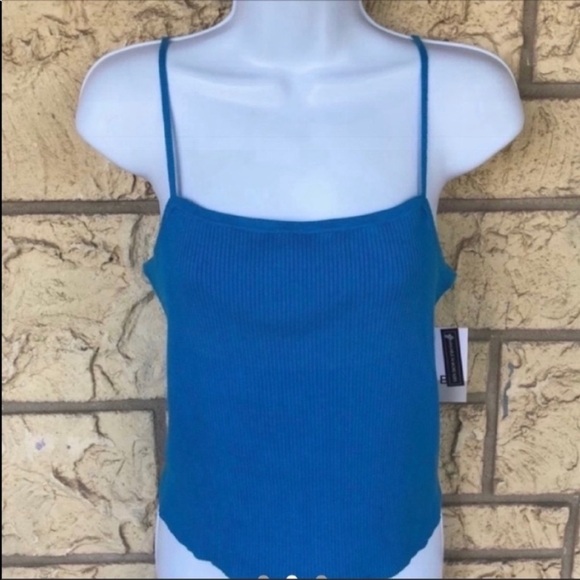BP Blue spaghetti strap Tank Top Comfy Stretch New NWT Y2K 90’s Beach Vacation - Picture 8 of 9